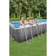 Piscina structura metalica, dreptunghiulara, cu filtru, pompa, scara, dozator, gri, 488x244x122 cm, Bestway Power Steel