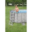 Piscina structura metalica, ovala, cu filtru, pompa, scara, dozator, gri, 549x274x122 cm, Bestway Power Steel