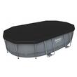 Piscina structura metalica, ovala, cu filtru, pompa, scara, dozator, prelata acoperire, gri, 488x305x107 cm, Bestway Power Steel