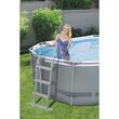 Piscina structura metalica, ovala, cu filtru, pompa, scara, dozator, prelata acoperire, gri, 488x305x107 cm, Bestway Power Steel