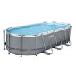 Piscina structura metalica, ovala, cu filtru, pompa, scara, dozator, prelata acoperire, gri, 549x274x122 cm, Bestway Power Steel