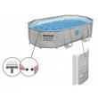 Piscina structura metalica, ovala, cu pompa nisip, scara, dozator, prelata acoperire, gri, 488x305x107 cm, Bestway Power Steel