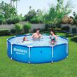 Piscina structura metalica, rotunda, albastru, cu test analiza apa, 305x76 cm, Bestway Steel Pro