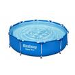 Piscina structura metalica, rotunda, albastru, cu test analiza apa, 305x76 cm, Bestway Steel Pro