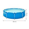 Piscina structura metalica, rotunda, albastru, cu test analiza apa, 305x76 cm, Bestway Steel Pro
