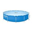Piscina structura metalica, rotunda, albastru, cu test analiza apa, 366x76 cm, Bestway Steel Pro