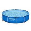 Piscina structura metalica, rotunda, albastru, cu test analiza apa, 366x76 cm, Bestway Steel Pro