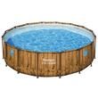 Piscina structura metalica, rotunda, cu filtru, pompa, dozator, scara, prelata acoperire, maro, 488x122 cm, Bestway Power Steel