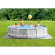 Piscina structura metalica, rotunda, cu filtru, pompa, scara, prelata acoperire, gri, 457x107 cm, Intex Prism Frame