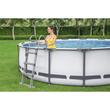 Piscina structura metalica, rotunda, cu filtru, pompa, scara, prelata acoperire, alb si gri, 457x107 cm, Bestway Steel Pro