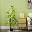 Planta bambus artificiala cu ghiveci, verde, 15x120 cm