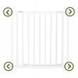Poarta, grilaj, de siguranta, protectie copii, inchidere automata, cu extensie 18 cm, metalica, alb, 74/82x72 cm, Springos