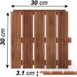 Podea de gradina din lemn, maro, 30x30 cm