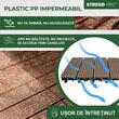 Podea de gradina din plastic, set 9 buc, 31x31 cm, maro inchis, Strend Pro