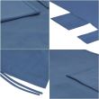 Prosop pentru sezlong, cu 3 buzunare, microfibra, albastru inchis, 210x75 cm, Springos