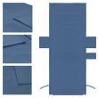Prosop pentru sezlong, cu 3 buzunare, microfibra, albastru inchis, 210x75 cm, Springos