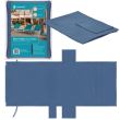 Prosop pentru sezlong, cu 3 buzunare, microfibra, albastru inchis, 210x75 cm, Springos