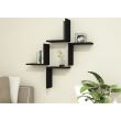 Raft decorativ perete, modular, suspendat, pal melaminat, negru, 62.5x16x62.5 cm, Alpha Box, Minar