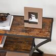 Raft depozitare, Artool, pal, otel, 3 polite, maro rustic si negru, max 30 kg, 120x30x80 cm