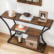 Raft depozitare, Artool, pal, otel, 3 polite, maro rustic si negru, max 30 kg, 120x30x80 cm