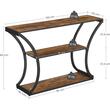 Raft depozitare, Artool, pal, otel, 3 polite, maro rustic si negru, max 30 kg, 120x30x80 cm