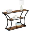 Raft depozitare, Artool, pal, otel, 3 polite, maro rustic si negru, max 30 kg, 120x30x80 cm