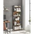 Raft depozitare, Artool, pal, otel, 6 polite, maro rustic si negru, max 23 kg, 60x24x186 cm