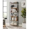 Raft depozitare, Artool, pal, otel, 6 polite, maro rustic si negru, max 23 kg, 60x24x186 cm