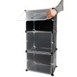Raft/dulapior depozitat incaltaminte, modular, 6 polite, plastic, negru, 40x31x92 cm