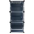 Raft/dulapior depozitat incaltaminte, modular, 6 polite, plastic, negru, 44.5x30x93 cm
