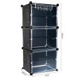 Raft/dulapior depozitat incaltaminte, modular, 6 polite, plastic, negru, 44.5x30x93 cm