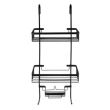 Raft pentru dus, suspendat, metalic, 3 rafturi, negru, 28.5x14x63 cm, Malatec