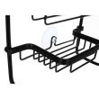 Raft pentru dus, suspendat, metalic, 3 rafturi, negru, 28.5x14x63 cm, Malatec