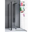 Raft pentru dus, suspendat, metalic, 3 rafturi, negru, 28.5x14x63 cm, Malatec