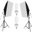 Reflectoare cu difuzie pentru studio foto, 2x150 W, 2xtrepied 80/220 cm, set 2 buc, 50x70 cm, Isotrade