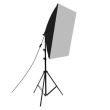 Reflectoare cu difuzie pentru studio foto, 2x150 W, 2xtrepied 80/220 cm, set 2 buc, 50x70 cm, Isotrade
