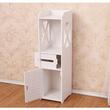 Dulap baie, Mufart, placa MDF, 2 rafturi, 1 sertar, 1 usa, alb, 25x21.5x80 cm
