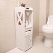 Dulap baie, Mufart, placa MDF, 2 rafturi, 1 sertar, 1 usa, alb, 25x21.5x80 cm