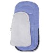 Sac de dormit pentru copii, bebelusi, cu husa, gri si albastru, 90x43/35 cm, Springos