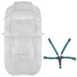 Sac de dormit pentru copii, bebelusi, cu husa, gri si albastru, 90x43/35 cm, Springos