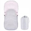 Sac de dormit pentru copii, bebelusi, cu husa, gri si roz, 90x43/35 cm, Springos