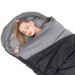 Sac de dormit, turistic, negru si gri, 220x50/80 cm, Springos