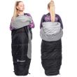 Sac de dormit, turistic, negru si gri, 220x50/80 cm, Springos