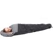 Sac de dormit, turistic, negru si gri, 220x50/80 cm, Springos