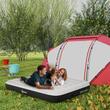 Saltea camping, 2 persoane, gonflabila, cu pompa electrica incorporata, 220-240 V, PVC, gri si negru, 203x152x30 cm