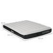 Saltea camping, 2 persoane, gonflabila, cu pompa electrica incorporata, 220-240 V, PVC, gri si negru, 203x152x30 cm