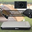 Saltea camping, 2 persoane, gonflabila, cu pompa electrica incorporata, 220-240 V, PVC, gri si negru, 203x152x30 cm