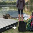 Saltea camping, 2 persoane, gonflabila, cu pompa electrica incorporata, 220-240 V, PVC, gri si negru, 203x152x30 cm