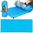 Saltea camping auto-gonflabila, poliester si spuma PU, albastru, 180x50 cm, Springos