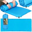 Saltea camping auto-gonflabila, poliester si spuma PU, albastru, 180x50 cm, Springos